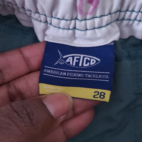 Aftco Teal Nylon Fishing Cargo Shorts Size 28 - Picture 6 of 8